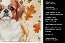 Load image into Gallery viewer, Red and White Japanese Chin Heirloom Fall Kitchen Towel