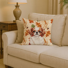 Load image into Gallery viewer, Red and White Japanese Chin Heirloom Fall Throw Pillow