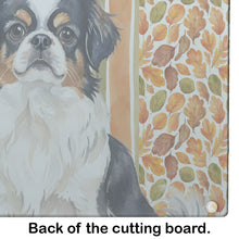 Load image into Gallery viewer, Tricolor Japanese Chin Heirloom Fall Glass Cutting Board