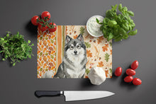Load image into Gallery viewer, Keeshond Heirloom Fall Glass Cutting Board
