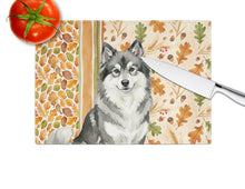 Load image into Gallery viewer, Keeshond Heirloom Fall Glass Cutting Board