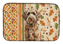 Load image into Gallery viewer, Chocolate Labradoodle Heirloom Fall Dish Drying Mat