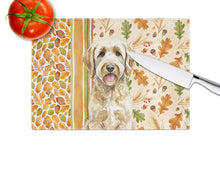 Load image into Gallery viewer, Labradoodle Heirloom Fall Glass Cutting Board