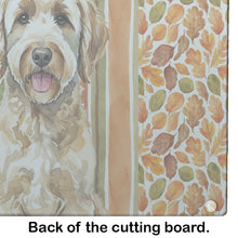 Load image into Gallery viewer, Labradoodle Heirloom Fall Glass Cutting Board