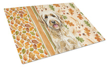 Load image into Gallery viewer, Labradoodle Heirloom Fall Glass Cutting Board