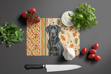 Load image into Gallery viewer, Black Labrador Retriever Heirloom Fall Glass Cutting Board