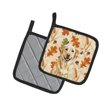 Load image into Gallery viewer, Yellow Labrador Retriever Heirloom Fall Pair of Pot Holders