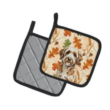 Load image into Gallery viewer, Lagotto Romagnolo Heirloom Fall Pair of Pot Holders