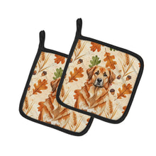 Load image into Gallery viewer, Red Leonberger Heirloom Fall Pair of Pot Holders