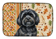 Load image into Gallery viewer, Black Lhasa Apso Heirloom Fall Dish Drying Mat