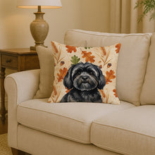 Load image into Gallery viewer, Black Lhasa Apso Heirloom Fall Throw Pillow