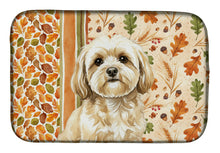 Load image into Gallery viewer, Cream Lhasa Apso Heirloom Fall Dish Drying Mat