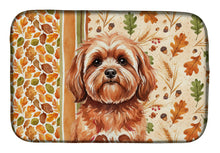 Load image into Gallery viewer, Red Lhasa Apso Heirloom Fall Dish Drying Mat