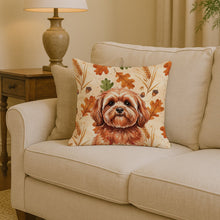 Load image into Gallery viewer, Red Lhasa Apso Heirloom Fall Throw Pillow