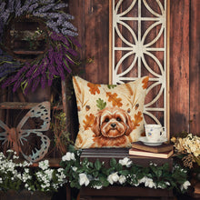 Load image into Gallery viewer, Red Lhasa Apso Heirloom Fall Throw Pillow