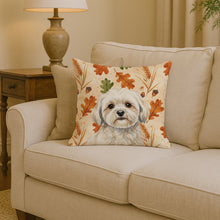 Load image into Gallery viewer, White Lhasa Apso Heirloom Fall Throw Pillow