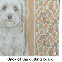 Load image into Gallery viewer, Maltipoo Heirloom Fall Glass Cutting Board