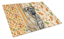 Load image into Gallery viewer, Brindle Mastiff Heirloom Fall Glass Cutting Board