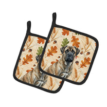Load image into Gallery viewer, Brindle Mastiff Heirloom Fall Pair of Pot Holders