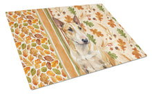 Load image into Gallery viewer, Miniature Bull Terrier Heirloom Fall Glass Cutting Board