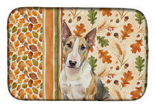 Load image into Gallery viewer, Tricolor Miniature Bull Terrier Heirloom Fall Dish Drying Mat