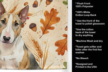 Load image into Gallery viewer, Tricolor Miniature Bull Terrier Heirloom Fall Kitchen Towel