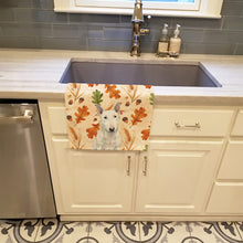 Load image into Gallery viewer, White Miniature Bull Terrier Heirloom Fall Kitchen Towel