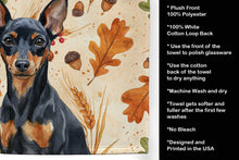 Load image into Gallery viewer, Black and Tan Miniature Pinscher Heirloom Fall Kitchen Towel