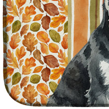 Load image into Gallery viewer, Black &amp; Silver Miniature Schnauzer Heirloom Fall Dish Drying Mat
