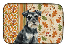 Load image into Gallery viewer, Black &amp; Silver Miniature Schnauzer Heirloom Fall Dish Drying Mat