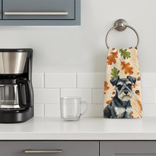 Load image into Gallery viewer, Black &amp; Silver Miniature Schnauzer Heirloom Fall Kitchen Towel