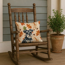 Load image into Gallery viewer, Black &amp; Silver Miniature Schnauzer Heirloom Fall Throw Pillow