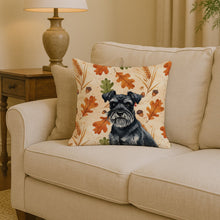 Load image into Gallery viewer, Black Miniature Schnauzer Heirloom Fall Throw Pillow