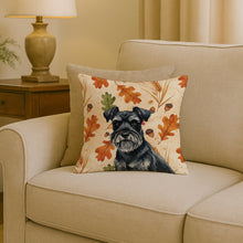 Load image into Gallery viewer, Black Miniature Schnauzer Heirloom Fall Throw Pillow