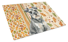 Load image into Gallery viewer, Miniature Schnauzer Heirloom Fall Glass Cutting Board
