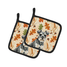 Load image into Gallery viewer, Miniature Schnauzer Heirloom Fall Pair of Pot Holders
