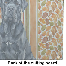 Load image into Gallery viewer, Black Neapolitan Mastiff Heirloom Fall Glass Cutting Board