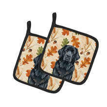 Load image into Gallery viewer, Black Newfoundland Heirloom Fall Pair of Pot Holders