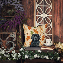 Load image into Gallery viewer, Black Newfoundland Heirloom Fall Throw Pillow