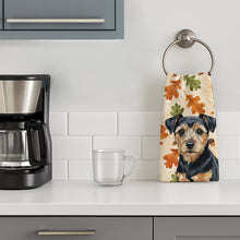 Load image into Gallery viewer, Black and Tan Norfolk Terrier Heirloom Fall Kitchen Towel