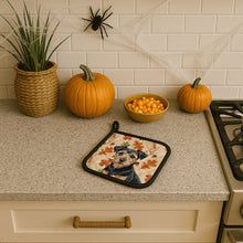 Load image into Gallery viewer, Black and Tan Norfolk Terrier Heirloom Fall Pair of Pot Holders