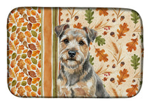 Load image into Gallery viewer, Grizzle and Tan Norfolk Terrier Heirloom Fall Dish Drying Mat