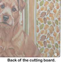 Load image into Gallery viewer, Red Norfolk Terrier Heirloom Fall Glass Cutting Board