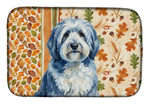 Load image into Gallery viewer, Blue and White Old English Sheepdog Heirloom Fall Dish Drying Mat