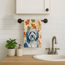 Load image into Gallery viewer, Blue and White Old English Sheepdog Heirloom Fall Kitchen Towel