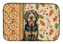 Load image into Gallery viewer, Black and Tan Otterhound Heirloom Fall Dish Drying Mat