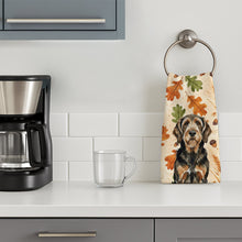 Load image into Gallery viewer, Black and Tan Otterhound Heirloom Fall Kitchen Towel