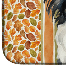 Load image into Gallery viewer, Black and White Papillon Heirloom Fall Dish Drying Mat