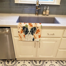 Load image into Gallery viewer, Black and White Papillon Heirloom Fall Kitchen Towel