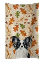 Load image into Gallery viewer, Black and White Papillon Heirloom Fall Kitchen Towel